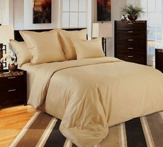Пододеяльник Maktex из сатина 200 х 220 Песочный