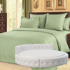 Простыня Maktex круглая из страйп-сатина на резинке 220x220x20 Олива 1х1