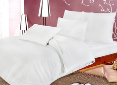 Простыня Maktex из страйп-сатина на резинке 180x200x20 Белый 1х1
