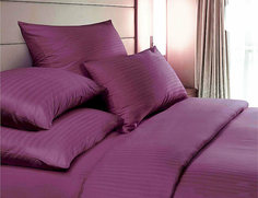 Простыня Maktex из страйп-сатина 200x220 Черника 1х1
