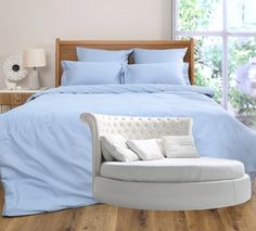 Простыня Maktex круглая из сатина на резинке 200x200x20 Небесный глянцевая