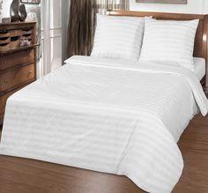 Пододеяльник Maktex из страйп сатина 150 х 200 Белый 3х3