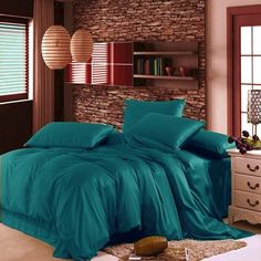 Пододеяльник Maktex из сатина 220 х 240 Бирюза глянцевая