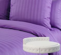Простыня Maktex круглая из страйп-сатина на резинке 210x210x20 Аметист 1х1