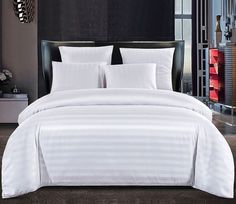 Пододеяльник Maktex из страйп-сатина 175 х 215 Белый 3х3