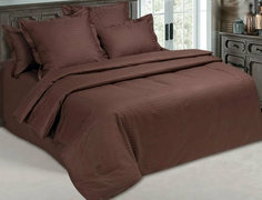 Простыня Maktex из страйп-сатина 240x260 Шоколад 1х1