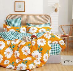 Пододеяльник Maktex из твил сатина 150 х 200 9-46 Ромашки