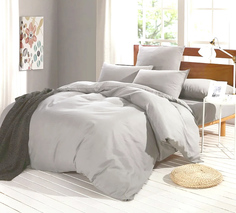 Простыня Maktex из сатина на резинке 160x200x30 Светло-серый