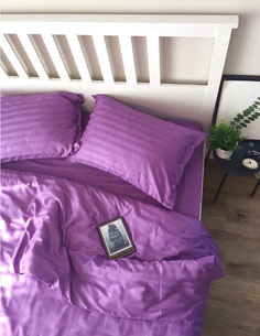 Простыня Maktex из страйп-сатина 180x220 Фиолетовый 3х3