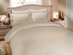 Простыня Maktex из страйп-сатина 240x260 Миндаль 1х1