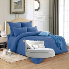 Простыня Maktex круглая из варёного хлопка на резинке 200x200x20 226 Синий