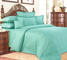 Простыня Maktex из сатина на резинке 180x200x30 Бирюза