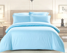 Пододеяльник Maktex из страйп-сатина 220 х 240 Голубой 1х1