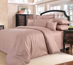 Простыня Maktex из сатина на резинке 160x200x30 Пыльная роза Люкс