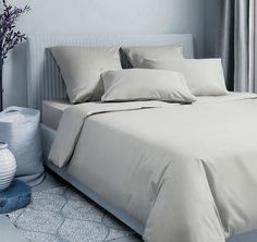 Пододеяльник Maktex из сатина 200 х 220 Серый Люкс