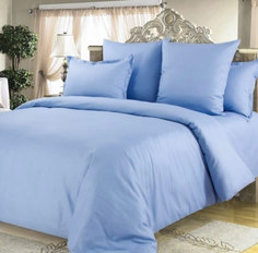 Простыня Maktex из страйп-сатина на резинке 120x200x30 Голубой 1х1