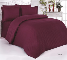 Простыня Maktex из страйп-сатина 200x220 Рубин 1х1 (Турция)