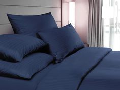 Простыня Maktex из страйп-сатина 260x260 Темно-синий 0,5х0,5