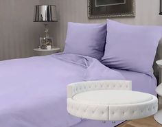 Простыня Maktex круглая из сатина на резинке 200x200x30 Лаванда Люкс