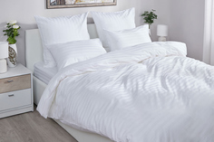 Простыня Maktex из поплина 150x220 Белый отель 3х3