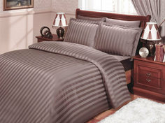 Простыня Maktex из страйп-сатина 150x220 Шоколад 1х1