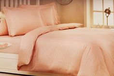 Пододеяльник Maktex из страйп-сатина 240 х 260 Мускусная дыня 1х1