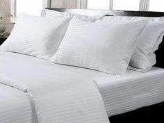 Простыня Maktex из страйп-сатина 180x220 Белый 1х1