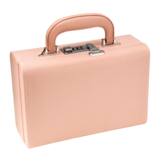Шкатулка кожзам для украшений Кожа змеи нежно-розовая чемодан 9,5х16,5х24 Sima Land
