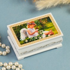 Шкатулка «Ангелочек с бабочкой», белая, 6?9 см, лаковая миниатюра No Brand