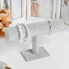 Подставка для часов, браслетов, цепочек, 22.5 х 7 х 15 см, d=5 см, цвет серый Queen Fair