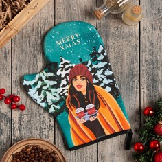 Варежка-прихватка "Winter holiday" 20х28 см, саржа, 100% х/л, ватин 250 г/м2 Этель