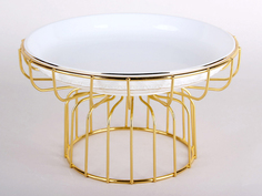 Блюдо на металлической подставке 20.3 см ф.круг Снежная королева/з Коралл