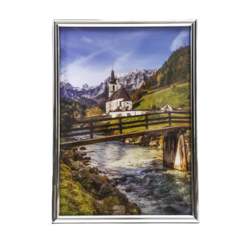 Фоторамка формат А4 21х30 см 45-Р(Ф) серебро (пластиковый экран) No Brand