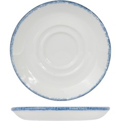 Блюдце Steelite Блю Дэппл 115х115х15мм, фарфор, белый-синий