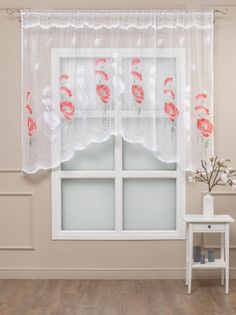 Тюль Amore Mio 19742 300*170 см Белая/красная