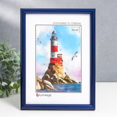 Фоторамка пластик "Палитра" 15х21 см, синий металлик No Brand