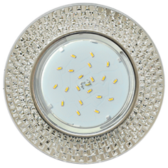 Ecola GX53 H4 5319 Glass с прозр. мозаикой/фон зеркальный/центральная часть хром 4