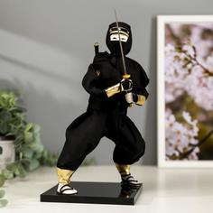 Кукла коллекционная "Чёрный ниндзя с мечом" 25х12,5х12,5 см No Brand