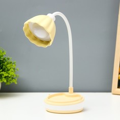 RISALUX Настольная лампа "Лайни" LED 2Вт USB АКБ жёлтый 10,5x10,5x37 см