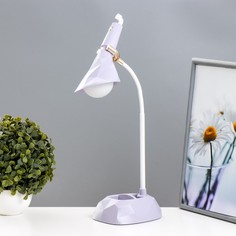 RISALUX Настольная лампа "Делсер" LED 3Вт USB АКБ фиолетовый 14х13х39 см