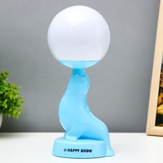 RISALUX Настольная лампа Морской котик LED 3Вт 3АА 3000К голубой 10х11х26 см