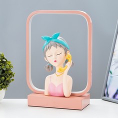 Настольная лампа "Девушка с телефоном" LED 15Вт коричневый 24х10х34 см Risalux