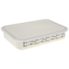 Лоток для продуктов HITT Графика 2,5 л, эмаль пластиковая крышка