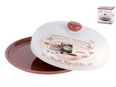 Блюдо д/блинов с крышкой 23см п/уп."Кофе" HC604R-A17 Коралл