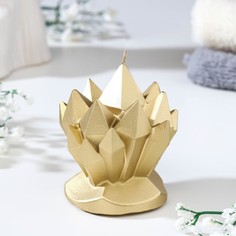 Свеча фигурная лакированная Кристалл, 6,5х6,5 см, золото Богатство Аромата