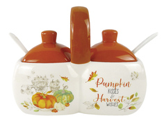 Банка для специй 2-х секционный Тыква ZFC419-49 Коралл