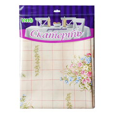 Скатерть Vitto 130 х 110 см ПВХ бежевая с цветами