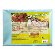 Скатерть 100 х 140 см ПВХ голубая No Brand