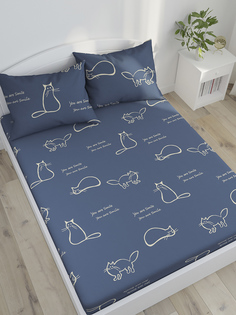 Простынь на резинке Simple House Котики 160х200 см