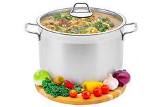 Кастрюля 10,4 л Elan Gallery Гармония вкуса Серебро с крышкой D28